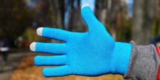 Синие Перчатки для Сенсорного Экрана (Зимние)