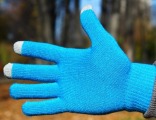 Синие Перчатки для Сенсорного Экрана (Зимние)