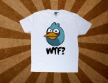 Футболка Мужская "WTF? Angry Birds" (Белая)