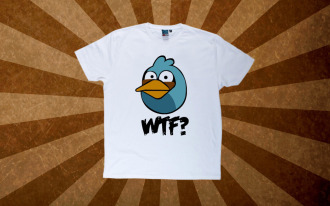 Футболка Мужская "WTF? Angry Birds" (Белая)