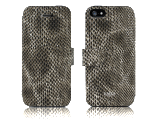 Серый Чехол для iPhone 5 "Kajsa Glamorous Piton" (Натуральная Кожа)
