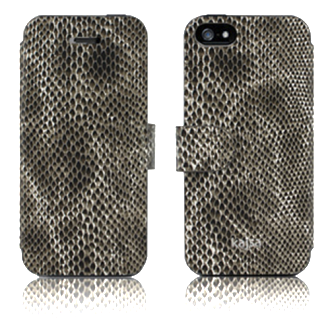 Серый Чехол для iPhone 5 "Kajsa Glamorous Piton" (Натуральная Кожа)