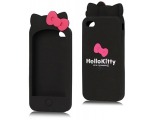 Чехол для Apple iPhone 4,4s Hello Kitty Silicone (Черный)