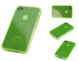 Чехол для Apple iPhone 4,4s Прозрачный (Зеленый)