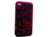 Чехол 0387 iPhone 4 серия цветы силикон розовый