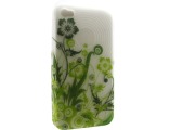 Чехол 0401 iPhone 4 серия цветы силикон белый