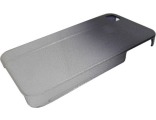 Чехол 0416 iPhone 4 ребристый пластик комбинация с прозрачным черный