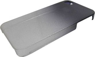 Чехол 0416 iPhone 4 ребристый пластик комбинация с прозрачным черный
