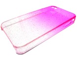 Чехол 0417 iPhone 4 ребристый пластик комбинация с прозрачным розовый